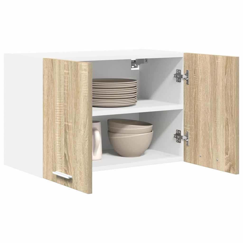 Hängeschrank mit Tür Riga Sonoma-Eiche und Weiß 60 x 31 x 40 cm